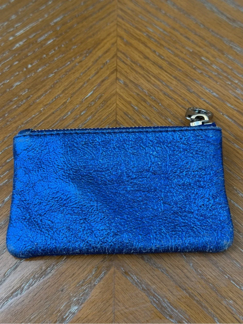 Marc by Marc Jacobs Electric Blue Metallic Coin Purse Pouch Wallet - Picture 6 of 16